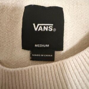 Vans Off White Diamond Pattern Knit Sweatshirt Men’s Medium Cream Pullover